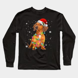 Dachshund Dogs Tree Christmas Sweater Xmas Gifts Long Sleeve T-Shirt